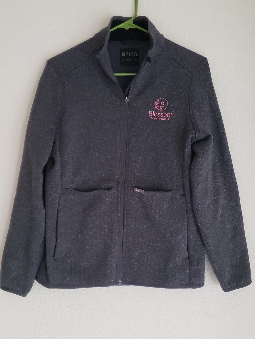 FIGS Charcoal Full-Zip Jacket